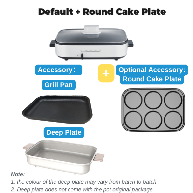 Midea Multifunctional Cooking Pot with adjustable heat levels, non-stick grill pan, and easy clean design for versatile cooking.