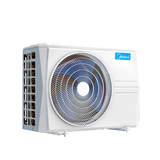 Midea Aurora 2.5KW Hi-Wall Inverter AC with eco-friendly R32 refrigerant, Wi-Fi, high-density filter, and quiet operation.