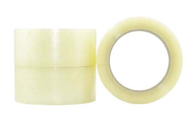 Clear acrylic packaging tape, 48mm x 100m, pack of 36 rolls for durable, efficient sealing in shipping and storage tasks.