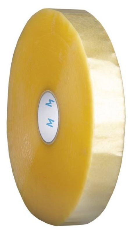 Clear hot melt packaging tape, 48mm x 1500m, pack of 5; strong adhesive for reliable sealing and bundling.