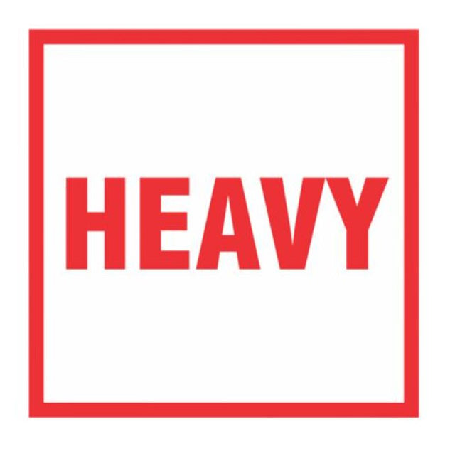 High-quality white/red handling labels for safe shipping, featuring permanent adhesive and bold text, 99mm x 99mm, pack of 500.