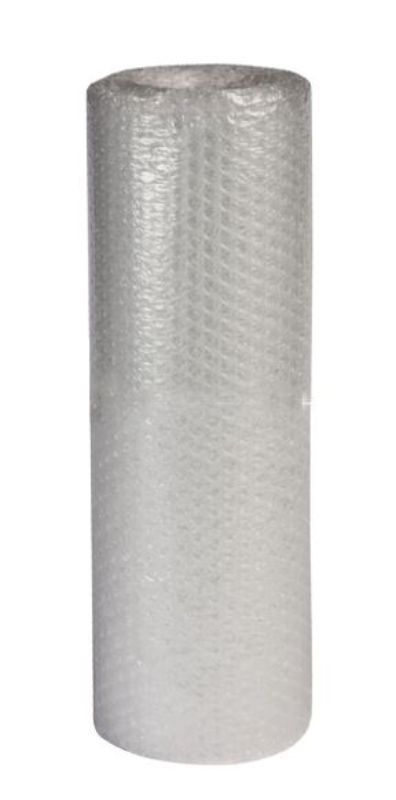 Clear air bubble roll in a pack of 5, 300mm x 100m x 10mm, providing robust protection for fragile items during shipping.