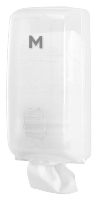 Elegant white Eco Interleave Tissue Dispenser with 700-sheet capacity, ideal for enhancing hygiene and aesthetics in any space.