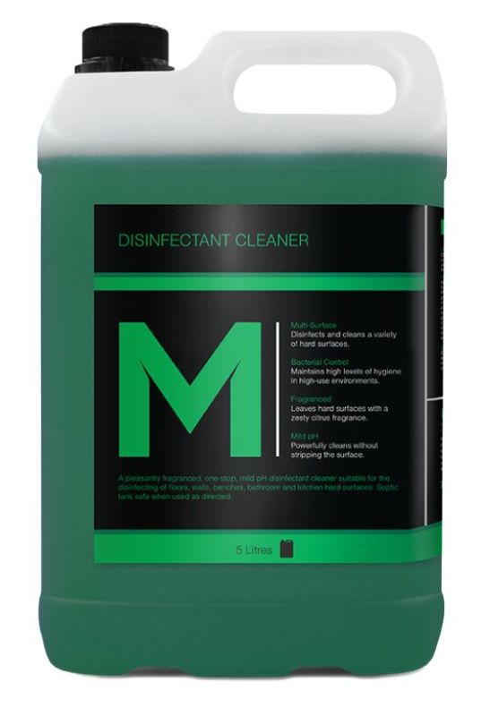 Eco-friendly 5L disinfectant cleaner with pine fragrance, ideal for tough cleaning and sanitizing surfaces in high-traffic areas.