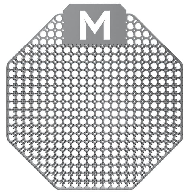 Executive Grey Scented Urinal Screen with anti-splash texture, eco-friendly design, and customizable fragrances.