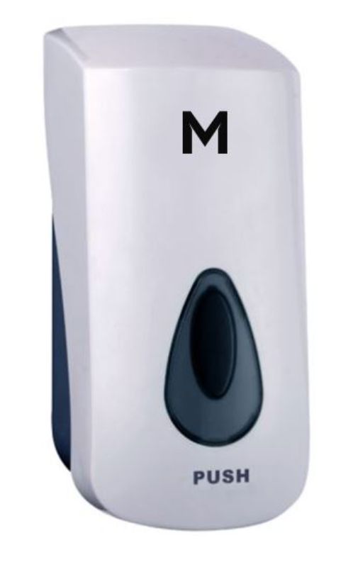 White liquid wall dispenser with 1000ml capacity, perfect for stylish and efficient dispensing in various settings.