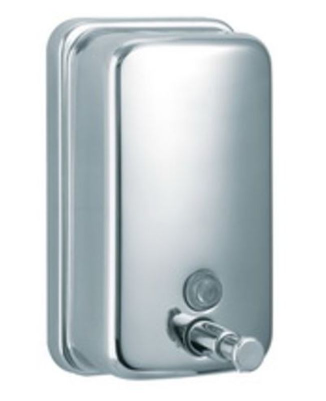 Stylish silver stainless liquid wall dispenser with a 1200ml capacity, perfect for effortless refills and modern decor.