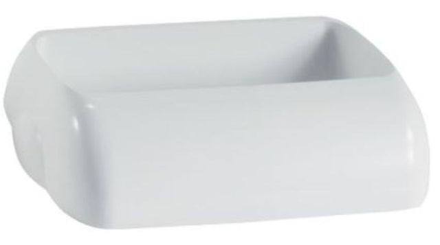 Wall-mounted 42L waste bin with hidden lid in sleek white design, ideal for kitchens, offices, and busy environments.
