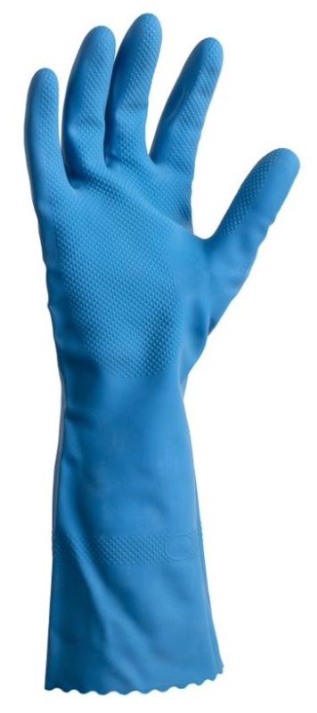 Blue Silverlined Latex Gloves, 2XL, 300mm cuff, 70.0g, with anti-slip grip, FDA compliant for food contact, box of 192.