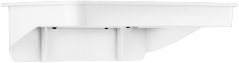 Plastic rectangle bin with 8L capacity, white gloss finish, wall-mounted design for efficient waste management and organization.