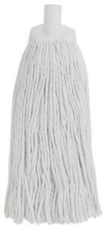 Heavy-duty white cotton mop head, 400g and 300mm, designed for superior absorbency and easy handle replacement.