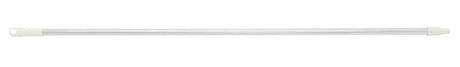 Lightweight white aluminium mop handle, 25mm x 1.5m, with ergonomic swivel grip and universal socket for versatile cleaning.