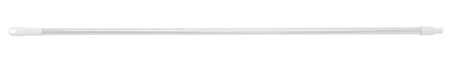 Lightweight white aluminium mop handle, 25mm x 1.5m, with ergonomic swivel grip and universal socket for versatile cleaning.