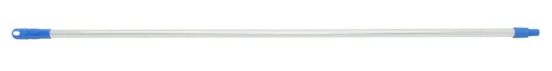Lightweight blue aluminum mop handle, 25mm x 1.5m, with ergonomic grip and universal socket for various mop heads.