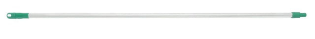 Ergonomic green aluminium mop handle, 25mm x 1.5m, durable, compatible with various mop heads for efficient cleaning.