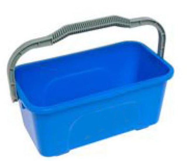 Blue 12L window cleaning bucket with ergonomic shape and sturdy handle for efficient cleaning tasks.
