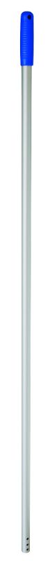 Long blue flat mop handle (1400mm) for efficient, hygienic cleaning; compatible with various flat mop pads.