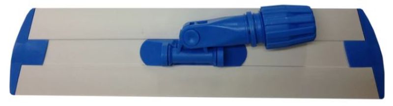 Flat mop head frame in blue, 500mm wide, designed for efficient cleaning and cross-contamination prevention.