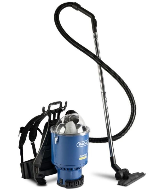 Pacvac Backpack Vacuum - Blue, Superpro 700, a lightweight, cordless vacuum with a 5L capacity for efficient commercial cleaning.