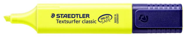 Bright yellow Staedtler highlighters with chisel tips are perfect for emphasizing key information; pack of 10 for versatile use.