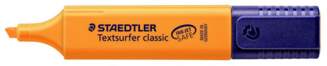 Orange Staedtler Classic Highlighter pack of 10 with versatile chisel tip, ideal for enhancing notes and emphasizing key points.
