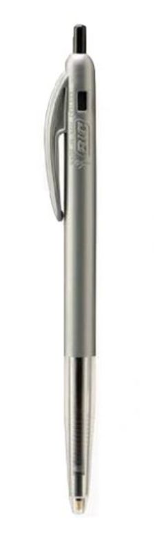 Pack of 10 Bic Clic Ball Point Pens in black, medium 1.0mm tip, offering smooth, fast-drying ink for reliable writing.