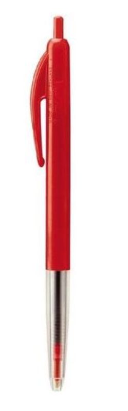 Pack of 10 vibrant red Bic Clic ballpoint pens with 1.0mm tips for smooth, reliable writing. Durable and long-lasting.