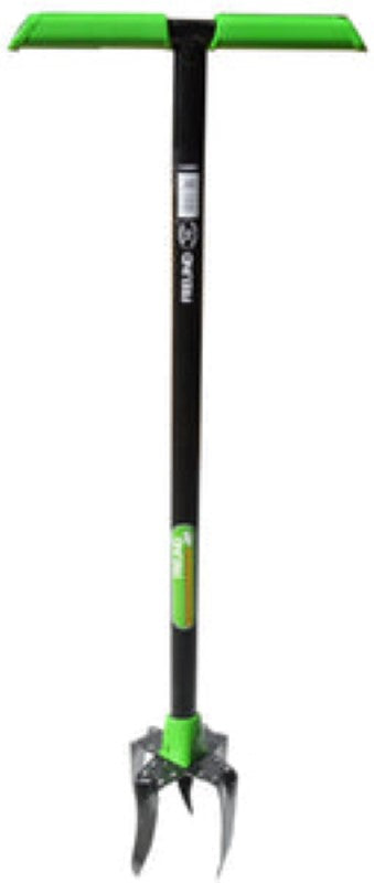 Heavy-duty 6-prong twist tiller with ergonomic handle for easy soil preparation, 1020mm wide for efficient gardening.