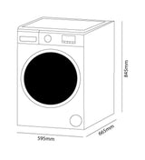 Compact white washer-dryer combo with 10KG washer, 6KG dryer, 15 settings, and child lock for efficient laundry solutions.