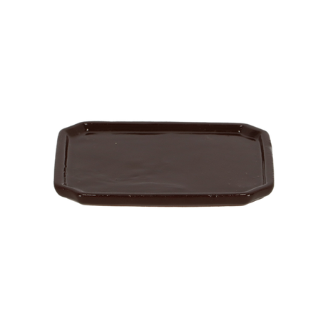 Set of 4 rectangular bonsai saucers, 17 x 13 x 2cm, designed for drainage and protecting surfaces in elegant style.