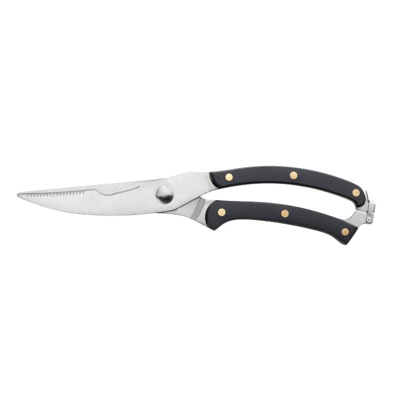 Taylors Poultry Shears TDH009: durable stainless steel kitchen scissors with ergonomic handle, bottle opener, and sleek grey/black finish.