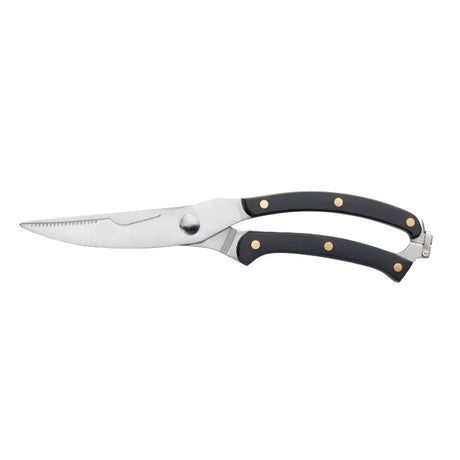 Taylors Poultry Shears TDH009: durable stainless steel kitchen scissors with ergonomic handle, bottle opener, and sleek grey/black finish.