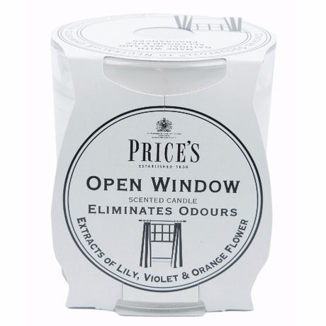 Elegant scented candle jar infused with lily, violet, and orange flower for 30 hours of fresh aroma and odor neutralization.
