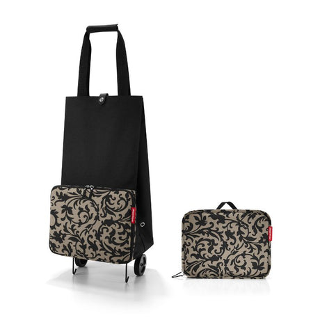 Elegant Baroque Taupe foldable trolley bag by Reisenthel, featuring water-repellent fabric and versatile storage for daily use.
