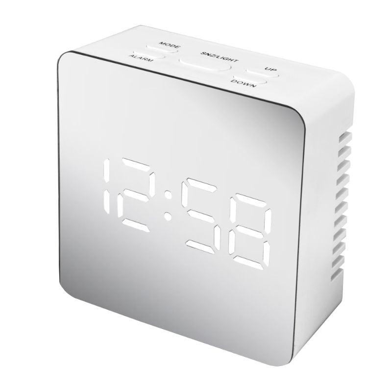 LED Clock with USB - Acctim Lexington Cube White (8.2cm)