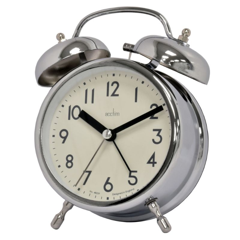 Alarm Clock - Acctim 'Hardwick' Chrome Double Bell (12.8cm)