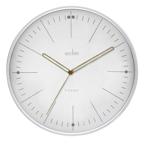 Oversized white minimalist wall clock with hollow baton hands and silent sweep movement, perfect for modern home decor.