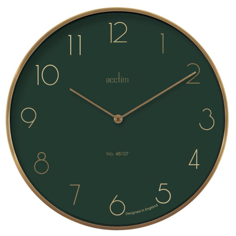 A chic 35cm brushed metal wall clock with foil embossed numbers, perfect for modern or traditional interiors in Urban Jungle style.