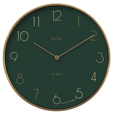 A chic 35cm brushed metal wall clock with foil embossed numbers, perfect for modern or traditional interiors in Urban Jungle style.