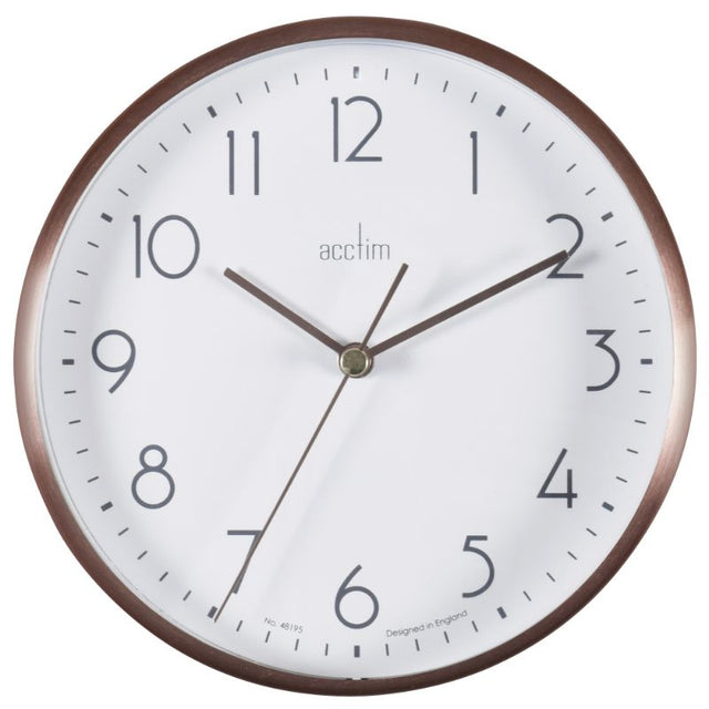 Copper-colored metal wall/desk clock measuring 15cm, featuring a sleek design and quartz movement for stylish timekeeping.