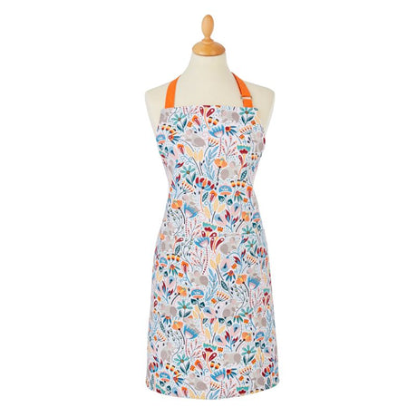 Charming cotton apron featuring playful field mice design, perfect for stylish cooking and easy cleaning.
