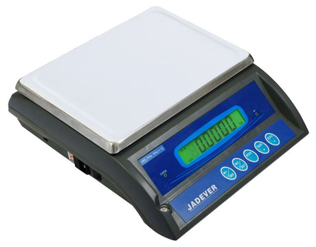 Digital Jadever Weighing Scale JWE-3K, 3kg capacity, stainless steel pan, LCD display, ideal for precise weighing in various industries.