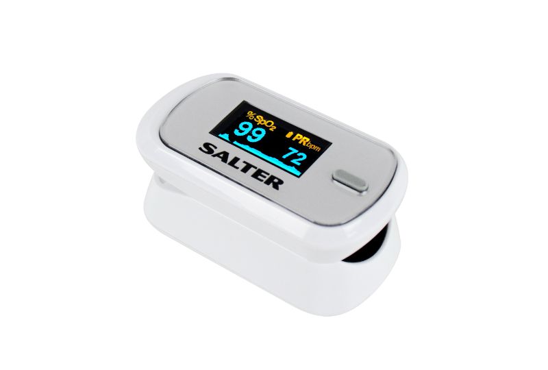 Portable Oxywatch Fingertip Pulse Oximeter with OLED display for accurate SpO2 and pulse rate monitoring on-the-go.
