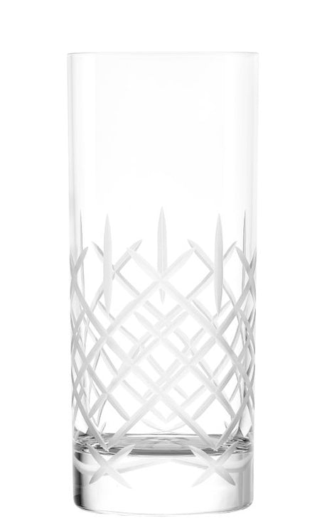 Set of 6 Stolzle New York Bar Club Highball glasses, crafted from lead-free crystal for stylish drink service.
