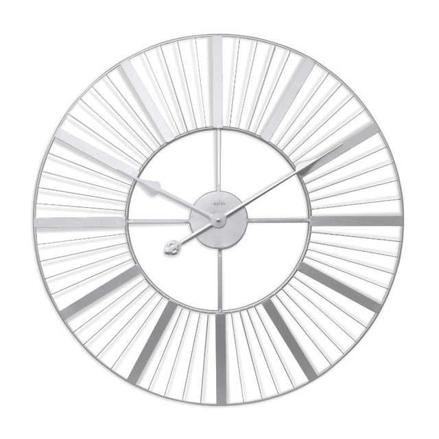 Galvanised 60cm wall clock with sunbeam batons, perfect for indoor/outdoor use, combining style and precision.