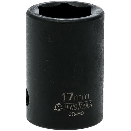 Teng 1/2in Dr. 17mm Impact Socket, designed for high-torque applications, ensuring durability and a secure fit for various tools.