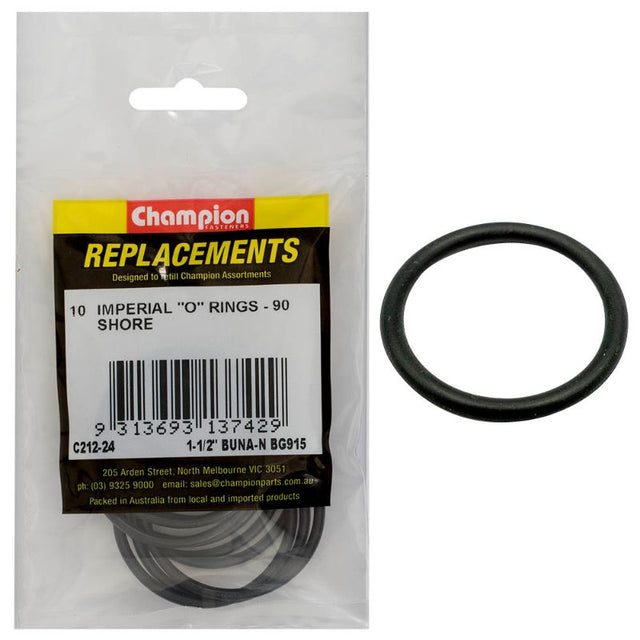 High-quality 1-1/2" O-Ring with 1.720" inner diameter, .118" section, ideal for plumbing and automotive applications.