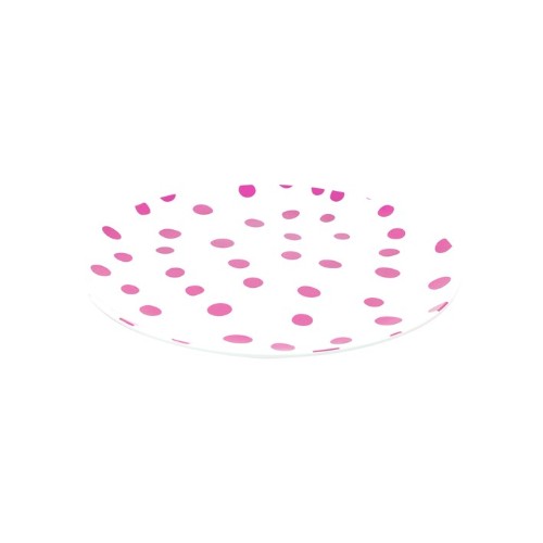 Set of 6 vibrant pink 25cm melamine plates with a porcelain-like finish, perfect for outdoor and everyday dining use.