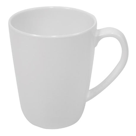 Set of 6 elegant white Jab mugs made of durable melamine, perfect for versatile dining and easy cleaning.