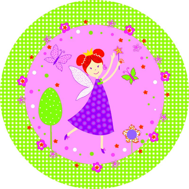 Pack of 10 pink fairy paper plates, 22cm, perfect for whimsical parties and eco-friendly entertaining.